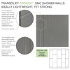 Transolid PWKX60368412-240 Prodigy 60"x36"x96" Shower Wall Kit, Grey Vertical