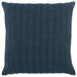 Classic Home - Hendri 22 Square Throw Pillow, Dark Blue - Add a touch of style to your home with this beautiful throw pillow. The raised stripe pattern not only adds texture and dimensions but is also a great eye-catcher while still complimenting your space visually. A soft feather blend insert gives this pillow a lavish supportive feel that makes this pillow as comfortable as it is beautiful.