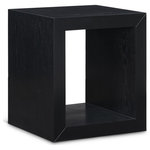Meridian Furniture - Alma Oak Veneer End Table, Black - Simplicity and minimalism collide in the design of this Alma black end table. An unassuming design and simple, modern lines make this table a perfect fit that blurs the lines between traditional and contemporary, so it fits in nicely wherever you choose to use it. It's made from oak veneer for lasting beauty and sturdiness, and the end table's black finish is both elegant and refined. Use it alongside other items in the Alma collection for a total room refresh.