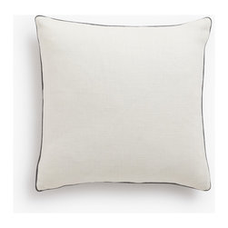 Barn & Willow : Belgian Linen Throw Pillows : Oyster - Piped in Shale - Products