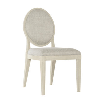 Bernhardt East Hampton Oval Back Side Chair, Cerused Linen