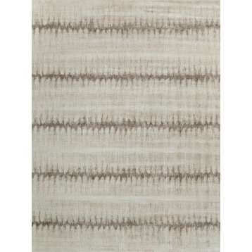 Chroma Handmade Hand Loomed Wool and Bamboo Silk Beige/Brown Area Rug