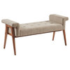 INK+IVY Mason Walnut Wood Accent Bench With Key Arms