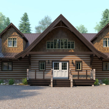 Log Home "Lot-5" in Canada, 3D Visualization.