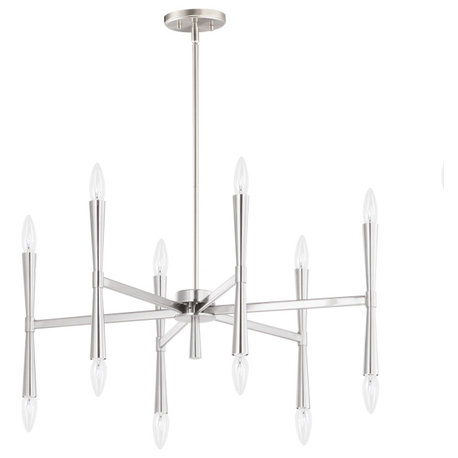 Rome 12-Light Chandelier, Satin Nickel