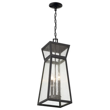 Millford 3-Light Outdoor Hanging Lantern, Matte Black