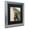 Color Bakery 'Pear Brocade I' Art, Silver Frame, Black Matte, 16"x16"