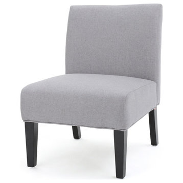 GDF Studio Kalee Contemporary Accent Chair, Light Gray/Matte Black, Fabric