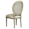 Medallion Side Chair With Cane Back, Olive Green