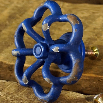 Faucet Cabinet Knob, Set of 4 - Blue