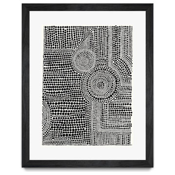 Giant Art 24x32 Clustered Dots A Matted and Framed in White