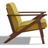 Omax Decor Zola Lounge Chair, Gold Velvet/Walnut