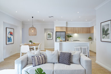 Design ideas for a beach style home design in Perth.