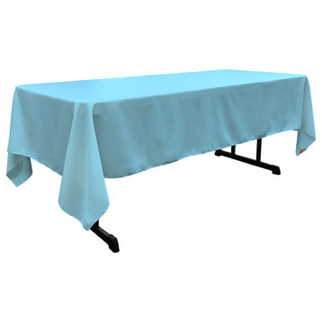 LA Linen Rectangular  Polyester Poplin Tablecloth, Light Turquoise, 60"x120"