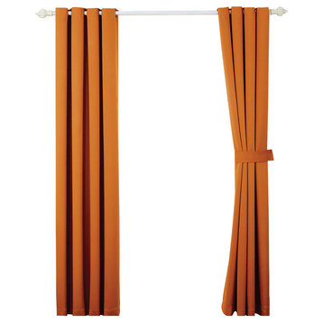 Serenta Black Out Curtains 4 Piece Sets, Burnt Orange, 54" X 96"
