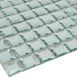 Glossy Diamond 3D Modern Square Glass Mosaic Tiles - Home Accessories & Decor