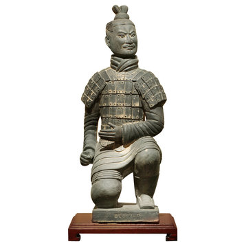 18 Inch Chinese Terracotta Kneeling Archer Warrior