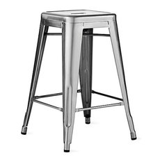 Vandue Corporation - Ajax Steel Bar Stool, Gunmetal, 24" - Bar Stools and Counter Stools