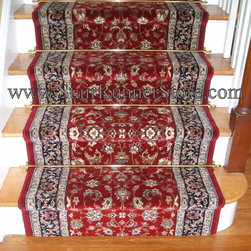 Straight Staircase Stair Runner with Decorative Hardware - Hall And Stair Runners