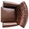 GDF Studio Tufted Leather Club Chair, Chestnut Brown and Dark Brown