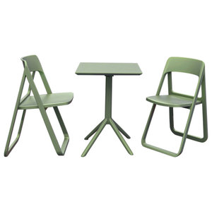 Great Deal Furniture Lucy Outdoor Bistro Set Matte Lime Green 