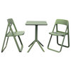 Dream Folding Outdoor Bistro Set With Olive Green Table and 2 Olive Green Chairs