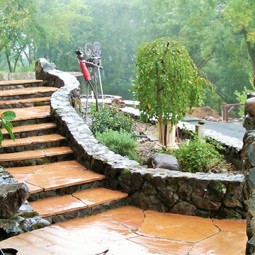 Flagstone Steps and Retaining wall