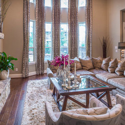 Transitional Living Room Lake Sammamish - Drapery Fabric