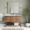 Foundry Bath Vanity, Walnut, 48", Integrated Single Sink, Freestanding