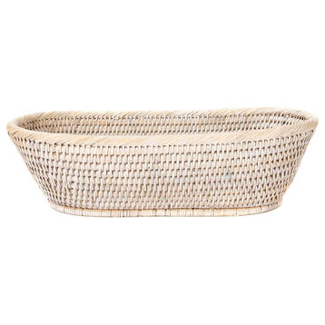 Artifacts Rattan™ Oval Taper Basket, White Wash