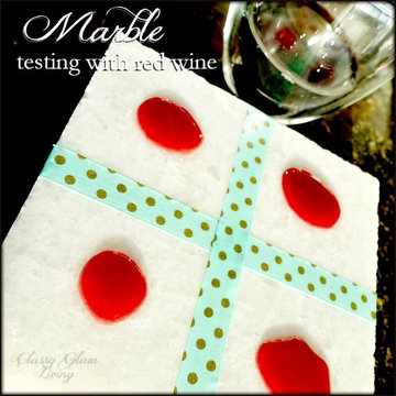 New House Marble Countertop Red Wine Test