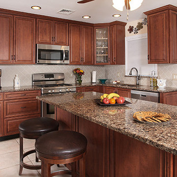 Black Cherry and Cambria Kitchen