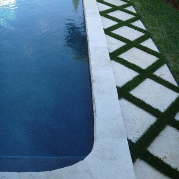 Limestone pool edging