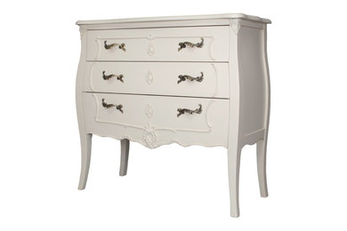 Rococo Style Chest of Drawers in Ivory
