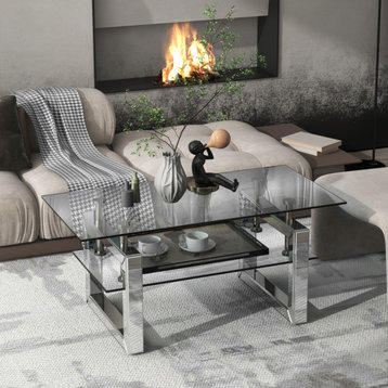 Transparent Tempered Glass Coffee Table