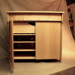 Mid-century Modern style maple stereo cabinet - Products