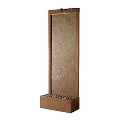 7.5' Gardenfall Slate Tech and Dark Copper Floor Fountain - Indoor Fountains