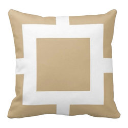 Tomova Jai Designs - Square Biz Color Blast Decorative Pillow, Sand - Decorative Pillows