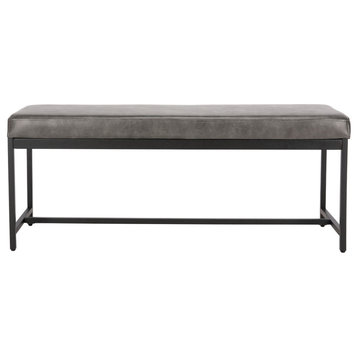 Barry Faux Leather Bench Gray