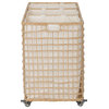 Laundry Sorter and Hamper 3, Sections on Wheels, Light Brown
