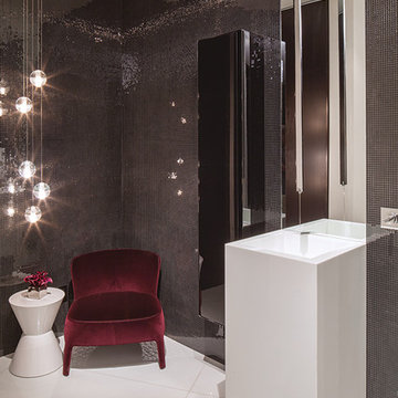 Laurel Way Beverly Hills modern home luxury bathroom powder room design