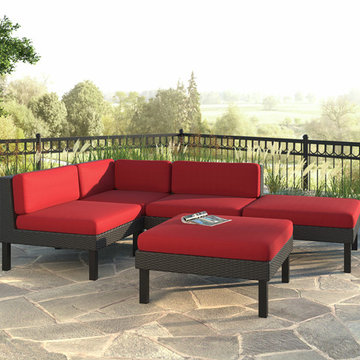 CorLiving Oakland 5-Piece Sectional with Chaise Lounge Patio Set
