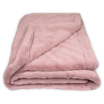 Sherry Kline Fairfax Faux Fur 50x60 Throw Blanket, Pink