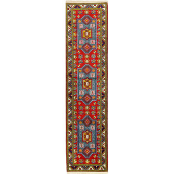Oriental Rug Azerbaijan 10'9"x2'8" Hand Knotted Carpet