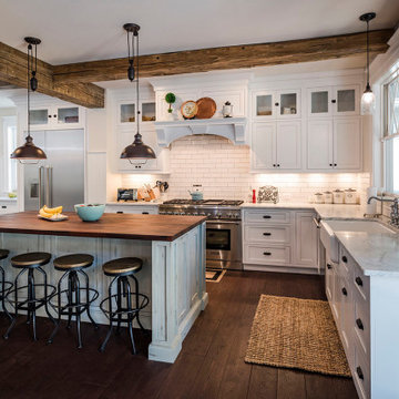 Flush Inset using Square Flat Door, Island Colonial Blue Olde World Flush Inset