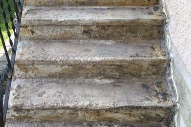 covering old pitted and cracked concrete before and after pics