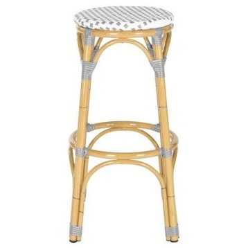 Kipnuk Indoor and Outdoor Stool, Gray and White
