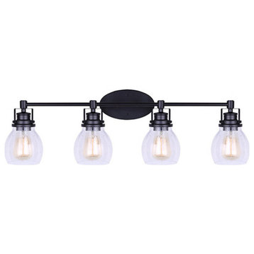 Madison 4 Light Bathroom Vanity Light, Black