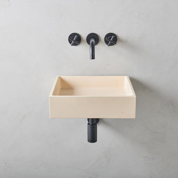 Yarra LG Affix concrete wall-hung sink in Peach