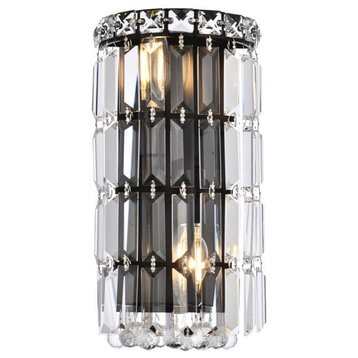 Elegant Lighting V2030W6/RC Maxime 2 Light 12" Tall Wall Sconce - Black